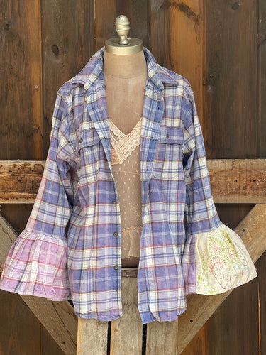 Flared Sleeve Flannel- VERANDA Size Medium